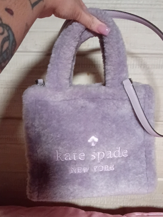 kate spade Handbags - kate spade Lavender Faux-Shearling Mini Tote